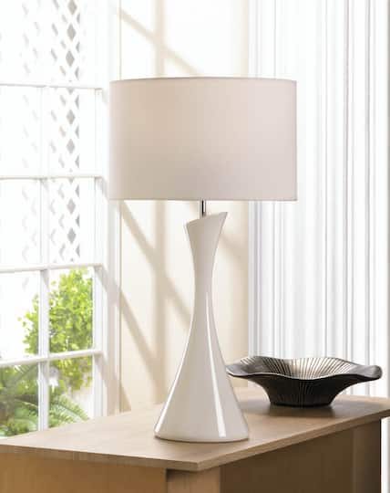 24'' Sleek Modern White Table Lamp
